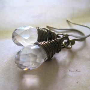 Clear Crystal Earrings, Dangle Earrings,..